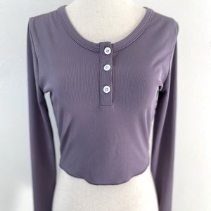 🚫SOLD🚫 <Shein> Purple button up crop top MEDIUM NWOT